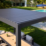 Mirador Adjustable Louvered Aluminum Pergola with Integrated Gutter System