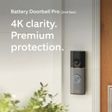 Ring Battery Doorbell Pro with Extra Battery & Chime Plus – 4K Head-to-Toe Video Doorbell Camera