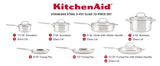 KitchenAid Tri-Ply Clad Stainless Steel 12-piece Cookware Set