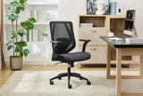 TrueWellness Mesh Office Chair - Ergonomic Adjustable Lumbar Mid Back 300lb Black