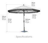 SunVilla 10 ft. Cabana Fringe Market Umbrella – Patio Umbrella with Outdura® Canopy