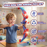 2-Pack LED Light-Up Kids’ Bow and Arrow Set with Standing Target, Foam-Dart Blasters, Suction-Cup Arrows and Quivers