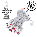 100-Count Incandescent Mini Christmas String Lights, 50 ft White Wire Holiday Light Set,