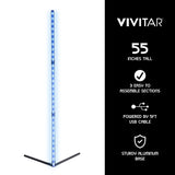 Vivitar RGB Corner Light Bar – 56-Inch LED Floor Corner Lamp with Music Sync