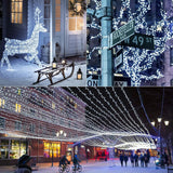 33 ft 410 LED Christmas Curtain String Lights, Cool White Plug-In Fairy Icicle Lights