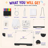16" LED Drawing Board with 10 Color Modes, 9 Brightness Levels & Rechargeable Battery