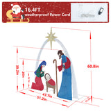 5 ft Lighted Nativity Scene Outdoor Christmas Decoration with 150 Warm White LED Lights
