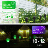 CATGOOD 12 Pack Solar Flickering Flame Torch Lights – Waterproof LED Tiki Lights