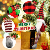 Molumo 3-Piece Christmas Gnome Decorations – Handmade Buffalo Plaid Plush Swedish Tomte Elf Dolls