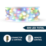 600 LED Christmas String Lights, 198 ft Multicolor Christmas Tree Lights