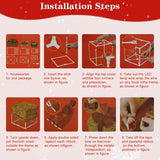 Christmas Lighted Gift Boxes, Set of 3 Battery-Operated Holiday Decorations with 50 LEDs