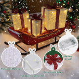 Christmas Lighted Gift Boxes, Set of 3 Battery-Operated Holiday Decorations with 50 LEDs