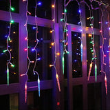 11.5 ft Christmas Icicle String Lights with 96 LEDs, 16 Drops and 8 Lighting Modes