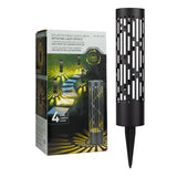 Test Rite 4-Pack Solar Bollard Rotating Pathway Light, Steel Frame Leaf Lights