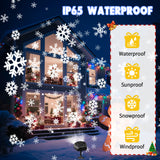 Owl Double-Tube Blizzard Projection Light, IP65 Waterproof LED Snowfall Projector with Remote Control