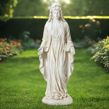 30" Virgin Mary Outdoor Statue, Blessed Mother Religious Garden Sculpture, Magnesium Oxide Décor