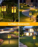 6 Pack Solar Flame Lamp Pathway Lights – Flame Effect LED Landscape Lights
