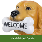 Mainstays Welcome Dog Large Resin Outdoor Garden Statue, Weather-Resistant Golden Retriever