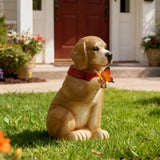 Mainstays 11.1" H Resin Dog Garden Statue with Butterfly, Outdoor Dog Sculpture