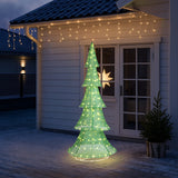 6FT Lighted Christmas Tree Yard Decoration – Pre-Lit Pull-Up Tree with 200 Warm White LEDs