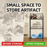3-Tier Narrow Bathroom Shelf – 17.3" × 10.6" × 35.6" Metal Floor Storage Stand
