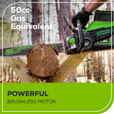Greenworks 80V 18-Inch Cordless Chainsaw Kit – Battery Powered Chainsaw with 4Ah Battery, Charger, Case &amp; Extra Chains