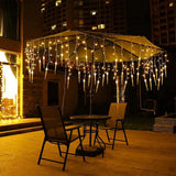 11.5 ft Christmas Icicle String Lights with 96 LEDs, 16 Drops and 8 Lighting Modes