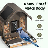 Birdfy Smart Metal Bird Feeder with 1080p AI Camera, Built-In Solar Panel & 9000 mAh Battery