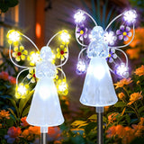2 Pack Solar Angel Garden Stake Lights – Yellow & Purple LED Memorial Lights
