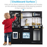 31.5" Best Choice Products Wooden Play Kitchen – 11 Accessories, Ice Dispenser & Chalkboard
