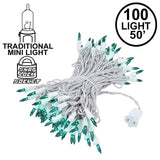 100-Count Incandescent Mini Christmas String Lights, 50 ft White Wire Holiday Light Set,