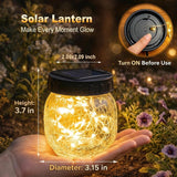 6 Pack Solar Hanging Globe Lanterns – Cracked Glass Outdoor Solar Lights