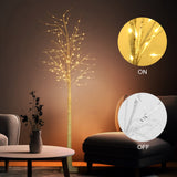 8-Foot LED Birch Tree with 200 Warm White Fairy Lights, Christmas Tree Holiday Decoration