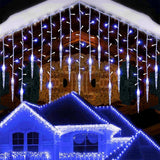 11.5 ft Christmas Icicle String Lights with 96 LEDs, 16 Drops and 8 Lighting Modes