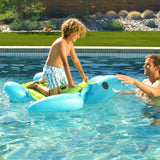 Funsicle Turtle Time Ride-On Inflatable Pool Float, 5.4 ft Giant Sea Turtle Ride-On