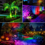 6 Pack Solar RGB Spot Lights – 24 LED Color-Changing Landscape Lights