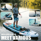 Genreen 11' Inflatable Stand Up Paddle Board Set with Complete SUP Accessories