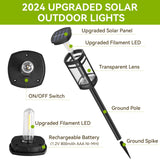 ExcMark 6 Pack Solar Pathway Lights – 10 lm Warm White LED Landscape Lights