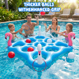 Flamingo Inflatable Pool Tic-Tac-Toe & Ring Toss Game Set