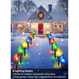 2 Pack Solar C9 Christmas Pathway Lights – 25 ft Outdoor Holiday String Lights with 12 Large LED Bulbs