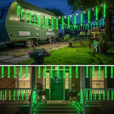 Solar Meteor Shower Icicle Lights, 8 Tubes, 192 LEDs, 11.8" Solar Falling Rain Lights