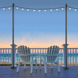 Excello Global Products Premium String Light Poles - 2 Pack - Extends 10 Feet