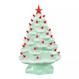Mr. Christmas 14" Nostalgic Ceramic Christmas Tree, Glossy Blue with LED Lights & Timer
