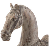 15.25" Rustic Horse Statue, Antique Weathered Resin Tabletop Sculpture