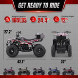 Aoemoe 40 cc Teen Gas ATV, 4-Stroke 4-Wheeler with 3 Speed Settings, Up to 15 mph