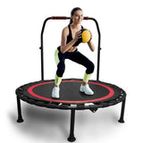 40" Foldable Fitness Trampoline with Quiet Bungees and Adjustable Handle, 450 lb. Capacity