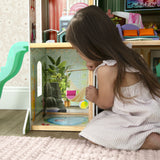 Delta Children Deluxe Maui 60" Wooden Dollhouse for 12" Dolls with 4 Stories, Elevator, Slide, Lights and Sounds