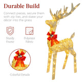 Best Choice Products 4-Foot Lighted Christmas Reindeer and Sleigh Outdoor Décor Set with 205 LED Lights