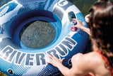 Intex Inflatable River Tube with Backrest, Mesh Bottom & Cup Holders