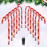 12 Pack 25" Christmas Candy Cane Pathway Lights, 72 LED Outdoor Walkway Marker Lights with Stakes